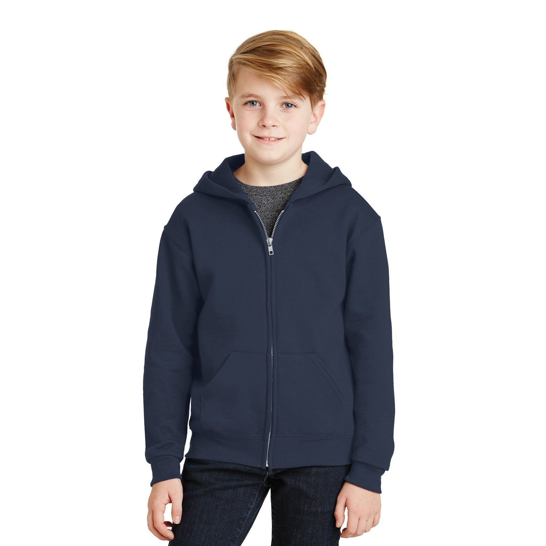 Jerzees-Jerzees® - Youth NuBlend® Full-Zip Hooded Sweatshirt. 993B-MedTech-2